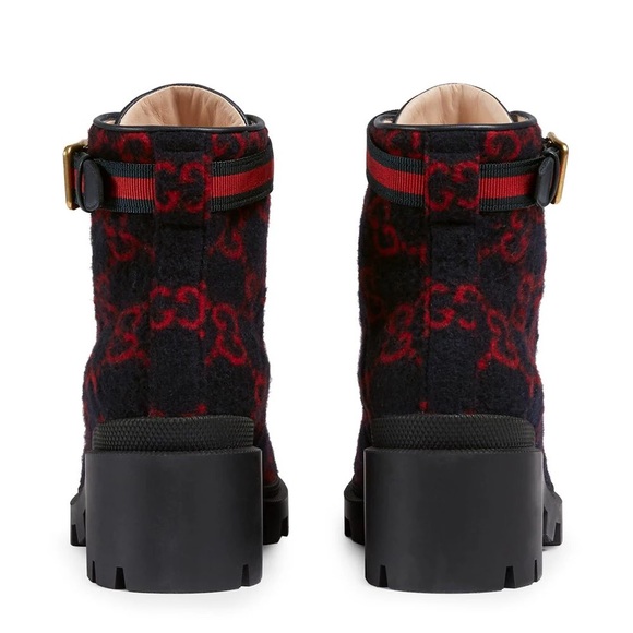 Gucci Navy and Red GG Ankle Boot - Picture 5 of 5